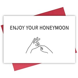 Funny Wedding Card, Hilarious Letterpress Card, Finger Gesture, Dirty Honeymoon Card