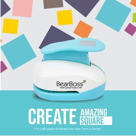 BearBoss 6 Craft Hole Punch Shapes 1 Inch Paper Punches for Crafting Handmade Scrapbooking Punches Mix Shapes Designs for Kindergarten Teacher Office Supplies Kids