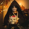 Fecheche Food Safe Skull Bowl for Eating, Ceramic Skull Shaped