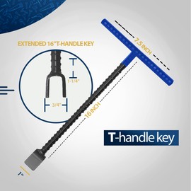 Mechands Water Meter Key 2Pcs – Steel Water Shut Off Tool Includes 16 inch box end Water Meter Wrench & 1 Black Utility Key – Perfect for electric water gas meter box cupboard cabinet, opening key