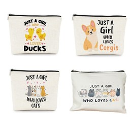 Make Up Tasche Katzenmotiv, Kosmetiktasche Mit Reißverschluss Mehrzweck-Stifteetui Metallreißverschlusstaschen Kulturbeutel Reisetasche Kosmetiktasche Segeltuch Tasche 25x18cm
