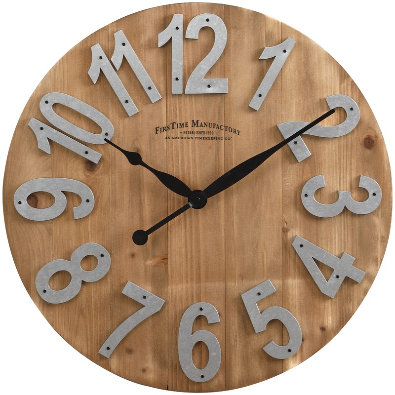 FirsTime & Co. Slat Wood Wall Clock, 22.5", Tan,243