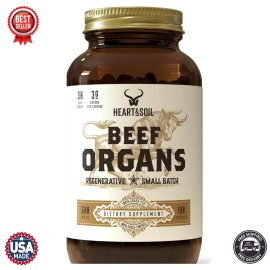 HEART & SOIL – 3000mg Grass-Fed Beef Organ Supplement for Women & Men - 180 Caps