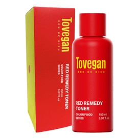 Tovegan Red Remedy Toner, 5.1 fl oz (150 ml), Facial Lotion, Cleansing, Exfoliate Care, Moisturizing, Korean Cosmetics, Sensitive Skin, Dry Skin
