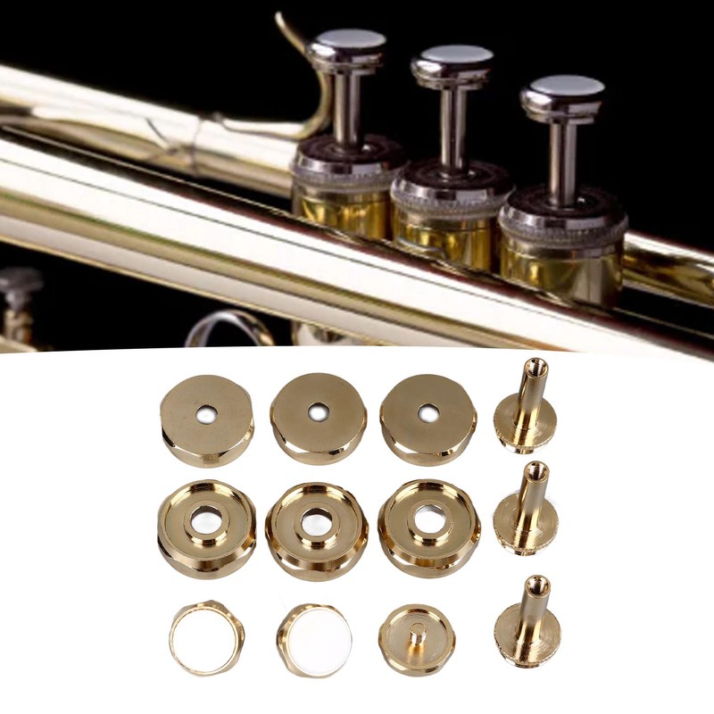 12Pcs Trumpet Accessories Metal Upper and Lower Covers Buttons Connecting