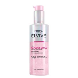 L'Oreal Paris L'Oreal Paris Elvive Glycolic Gloss Leave-In Serum, With Gloss Complex and Glycolic Acid, Fills and Seals Hair Fibres, For Long-lasting Smooth & Shiny Hair, Ideal for Dull Hair, 150ml