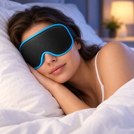 3D Blackout Sleep Eye Mask for Women & Men, Contoured Eye Cups, Soft Adjustable Sleep Mask for Travel, Naps & Nighttime