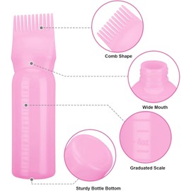 Botella aplicadora para tinte, botella de 160 ml para tinte de cabello con escala graduada aplicador de cepillo profesional peine de peluquería para colorear herramienta de peinado