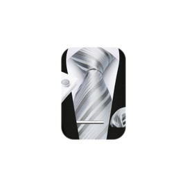 HISDERN HTJ-02S 2024 Men's Wedding Silver Necktie, 4-piece Set, Necktie, Chief, Tie Clip, Cufflinks, For Weddings, Job Hunting, School Entrance Ceremonies, Graduation Ceremonies, After-parties,