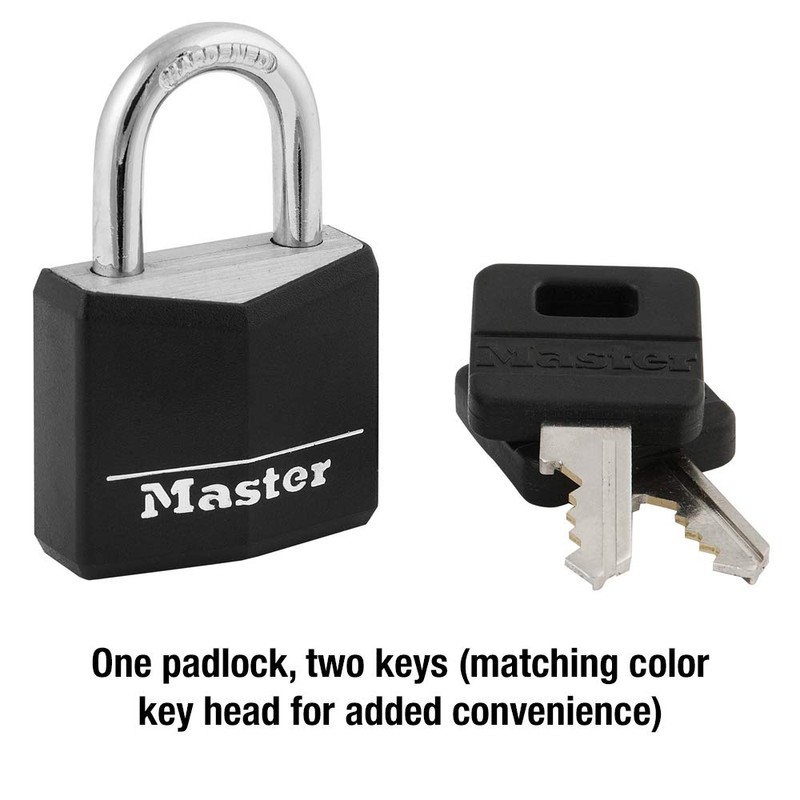 Master Lock 131D 1-3/16" Wide Covered Aluminum Keyed Padlock, One