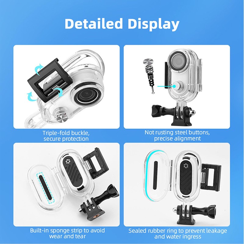 Waterproof Housing Case Compatible for Insta360 Go 3 Go 3s,