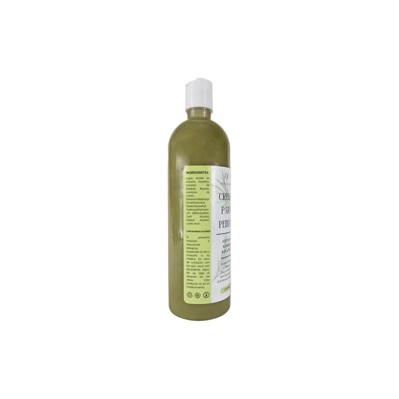 Crema para Peinar con Aceite de Romero, Hidratación Intensa, Antifrizz