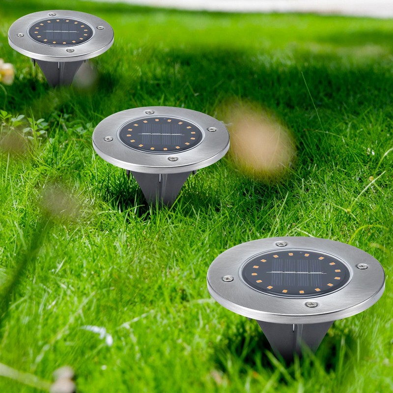 5Pcs Solar Power Underground Light Landscape Lamp 16 LED RainProof