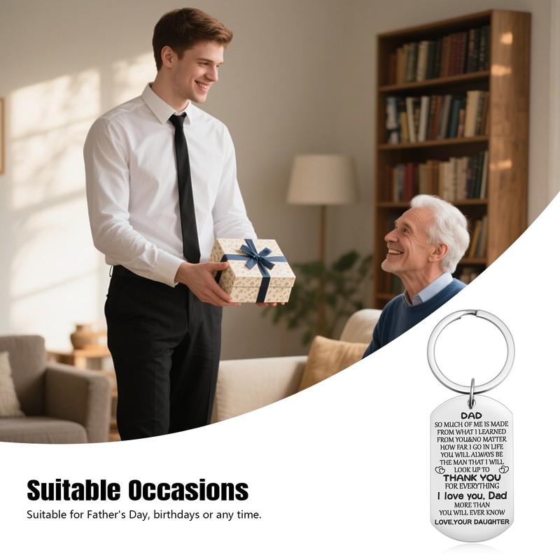 BLThing Dad Gifts from Daughter - Keychain for Dad Father's