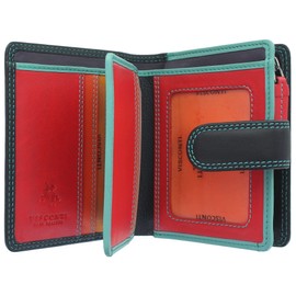Visconti RB40 Ladies Soft Leather Multi Purses Purse & Purse, Black/Rhumba, rfid wallet