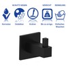 Kon-fort Home Towel Hooks Black Square Bathroom and Kitchen Set