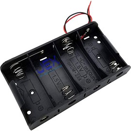 Jex Electronics Four/Quad/4X C DIY Battery Holder Case Box Base 6V Volt PCB Mount with Bare Wire Ends