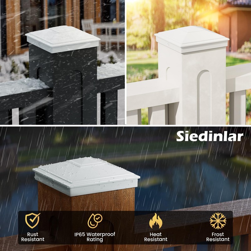 SIEDiNLAR 5x5 Pyramid Post Caps Outdoor Waterproof 5X5 Post Cover,