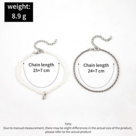 Inateannal Ankle Bracelets for Women Imitation Pearl Beaded Anklet Dainty Rope Chain Anklet Boho Beach Ankle Chain Foot Jewelry for Women Girls