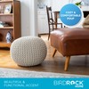 BIRDROCK HOME Round Pouf Ottoman | Cotton Braided Foot Stool