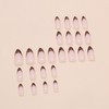 24Pcs Leopard French Tip False Nails Long Almond Press on
