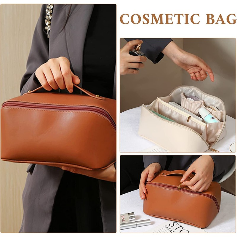 Travel Cosmetic Bag with Large Capacity, Portable Makeup Bag, Waterproof