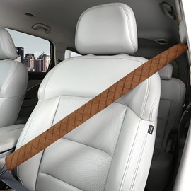 HighnessHwoo Extra Long Seatbelt Covers for Adults Kids Women & Men, Soft Car Seat Belt Strap Cushion for Sedan, SUV, Trucks, Shoulder Neck Chest Protector Pads, Auto Accessories, 1pc, Brown, 29.5in