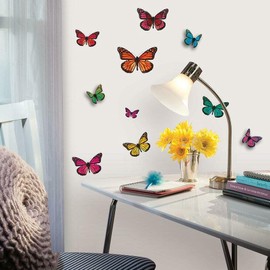 RoomMates Repositionable Childrens Wall Stickers - 3D Butterflies