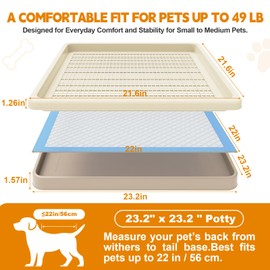 Dog Potty Tray Fits 22 x 22 In Pee Pad, Potty Training for Puppy Pad Holder
