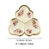 fanquare 3 Compartment Platter, Gold Porcelain Appetizer Serving Tray, Floral