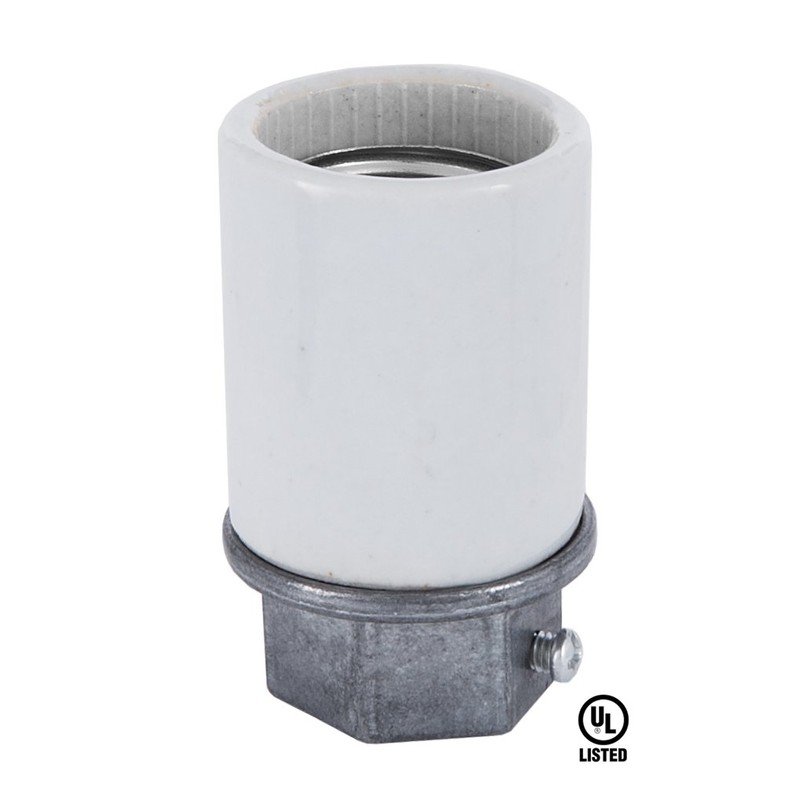 B&P Lamp® High Heat Resistant Porcelain Keyless Medium Socket 1/2IPS