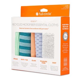 Full Circle Renew Essentials Microfibre Cloths, Stripe Set 5 Pack