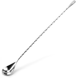 Cocktailor Twisted Mixing Spoon, Long Handle Stainless Steel Cocktail Bar Spoons in Three Sizes (12-inch)