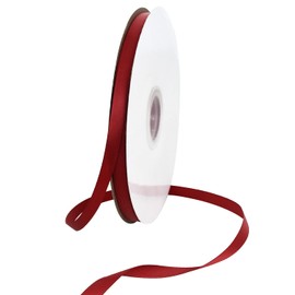 TONIFUL 3/8 Inch x 100yds Scarlet Dark Red Satin Ribbon Thin Solid Fabric Ribbons Roll for Gift Wrapping Invitation Floral Hair Balloons Craft Sewing Party Wedding Decoration Valentine's Day