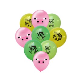 Yoimckay Set of 16 Balloons Birthday Decoration Pixel Balloons Latex Party Supplies for Kids Party Supplies