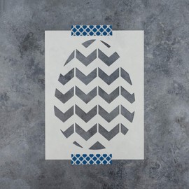Easter Egg Chevron Stencil - Reusable Stencils for Painting - Create DIY Easter Egg Chevron Home Decor