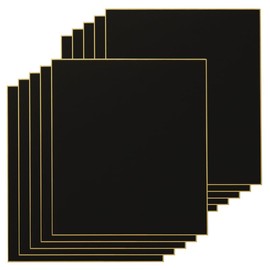 Large Shikishi Black 10 Sheet Set 10 x 10 (27.3 x 24.2 cm) Black Plain Gold Edge Classic Size