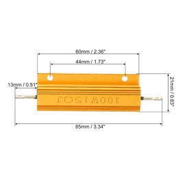 PATIKIL 2pcs 100W 15ohm Aluminum Case Resistor Housing Wire Resistors Screw Tap Power Resistor Gold Tone