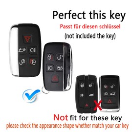 HIBEYO Smart Car Key Case for Land Rover Protective Cover Remote Key Case Cover for Range Rover Discovery 4 Sport Jaguar Leather Key Fob Shell Car Accessories-B Brown