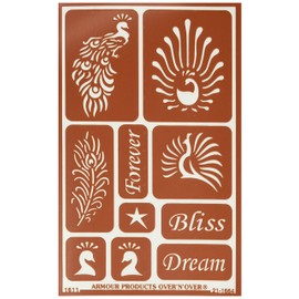 Armour Products Over 'n Over Over 'N' Over Reusable Stencils 5"X8"-Feathered Bliss, 5" x 8"