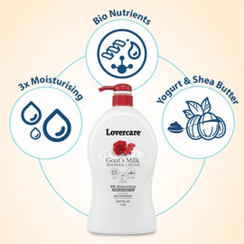 Lover's Care Goat's Milk Moisturizing Body Wash Shower Cream Rose Hip Seed Oil 40.7 Fl.Oz - Single…