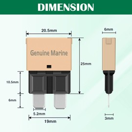 Auto Reset 5A Blade Fuse - Replace Standard 5Amp ATC/ATO Fuses, 14VDC Waterproof Circuit Breaker for Cars, Trucks, Boats, and RVs (Pack of 5)