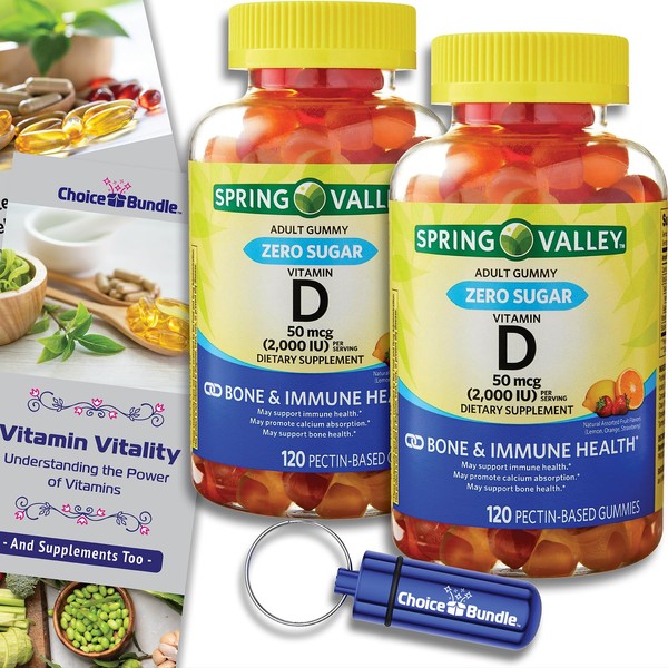 CHOICE BUNDLE Spring Valley Zero Sugar Vitamin D3 50 mcg