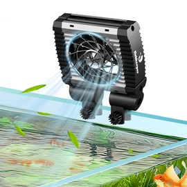 fishkeeper Aquarium Chiller Fan - 3600 r/m Powerful Wind Quiet Fish Tank Cooling Fan, 5 Speeds, 3 Timer Modes, 180° Wide Angle Adjustable Aquarium Cooler Fan with Smart Controller (4W, 1 Head)