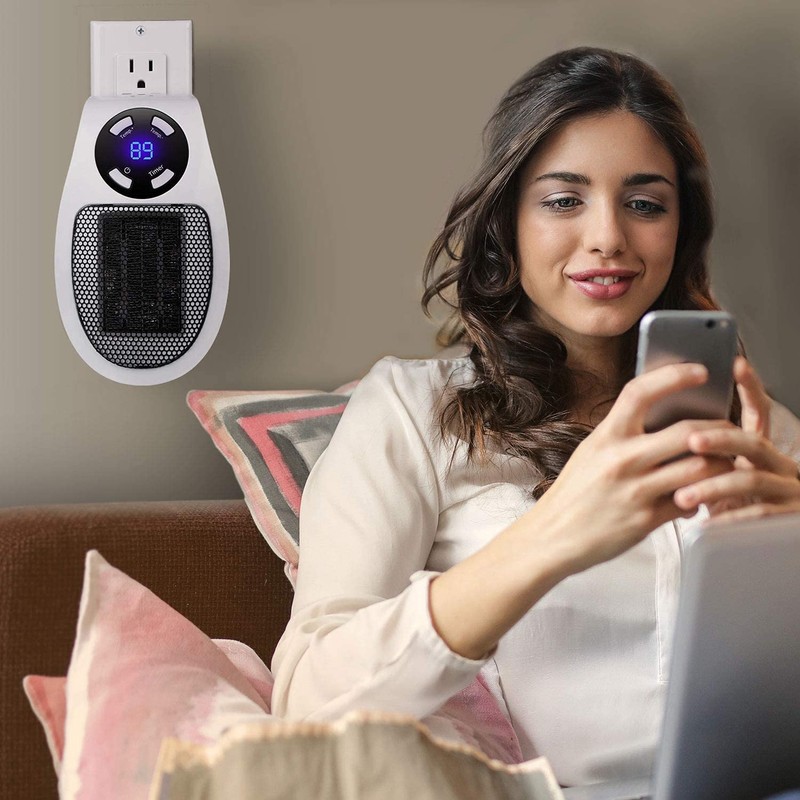 Brightown 350W Space Heater: Programmable Wall Outlet Space Heater As