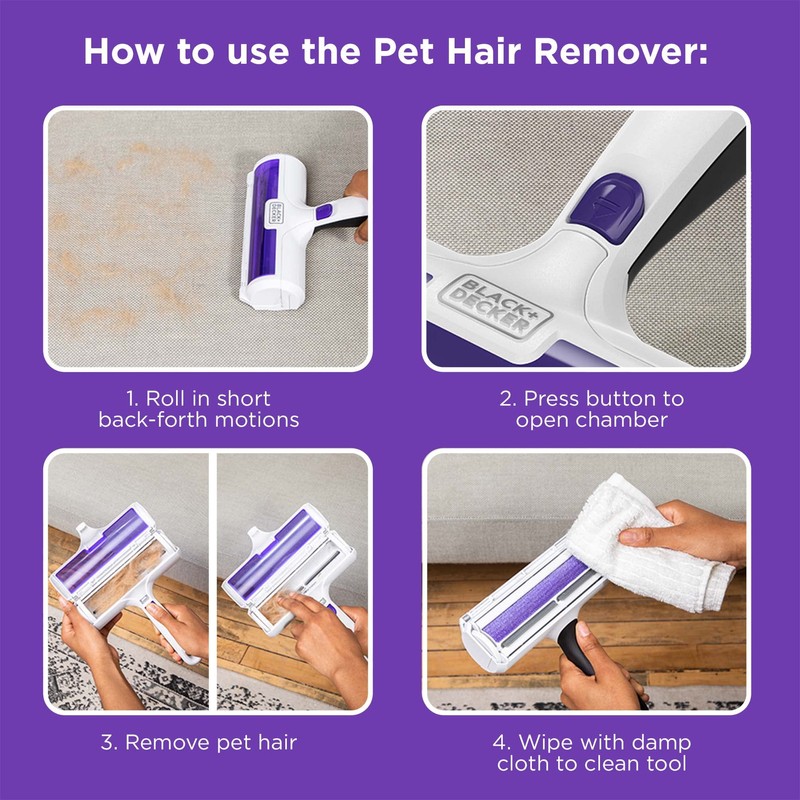 BLACK+DECKER Pet Hair Remover, Roller, Remove Dog Hair and Cat