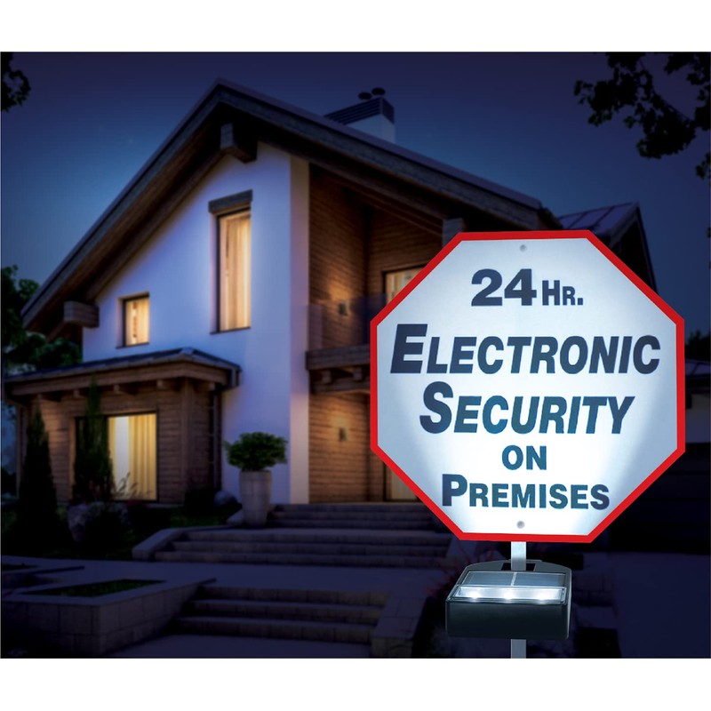 HOMEBRITE Improved Solar Powered Deck Yard Security Sign Spotlight 3