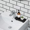 Bathroom Counter Organizer Wood Pedestal Stand Farmhouse Decorative Tray Soap