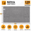 HOMERHYME Microfiber Hand Bath Towels, 120 Pack 25''*15'' Grey Bathroom