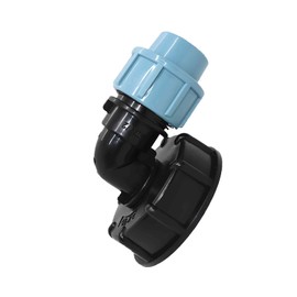 s60x6 Adapter IBC Tank Thread Connector for Mdpe Water Pipe Fittings Elbow Outlet 25mm